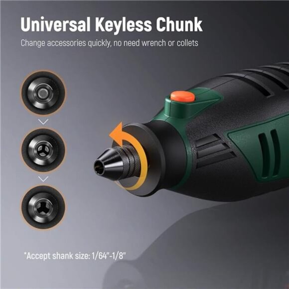 Rotary Tool, 180W Power Multi Tools Kit 6 Variable Speed 40000RPM Max - Picture 4 of 7